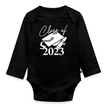Class Of 2023 Graduation Party Gift For Him & Her - Organic Longsleeve Baby Bodysuit - black - Front
