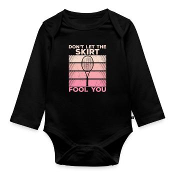 Jeu de tennis amusant pour raquette de sport, - Body Bébé bio manches longues - noir - Devant