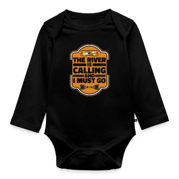 Kajak Kayak Kayaking - Organic Longsleeve Baby Bodysuit - black - Front