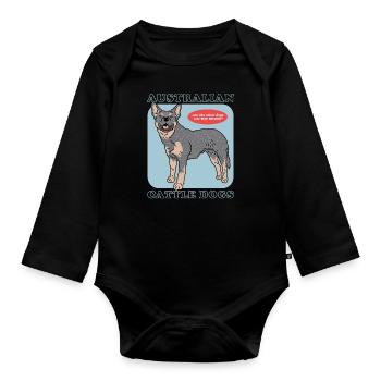 | australienne des chiens de bétail Cadeau de propriétaire de chien - Body Bébé bio manches longues - noir - Devant