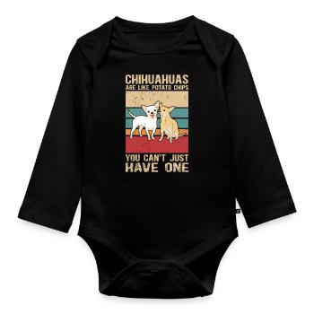 Chihuahua Dog Dog Owner Gift - Organic Longsleeve Baby Bodysuit - black - Front