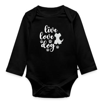 Leben Liebe Hunde - Baby Bio-Langarm-Body - Schwarz - Vorne