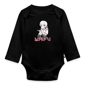 Anime Fan Present Japanese Cartoon Cosplay - Organic Longsleeve Baby Bodysuit - black - Front