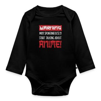 Un fan d’anime présente un cosplay de dessin animé japonais - Body Bébé bio manches longues - noir - Devant