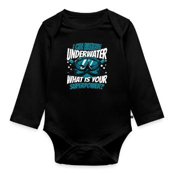 Plongeur plongeur plongeur plongeur océan - Body Bébé bio manches longues - noir - Devant