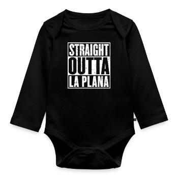 Straight Outta La Plana Vintage - Body Bébé bio manches longues - noir - Devant