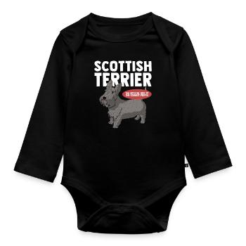terrier écossais | Cadeau de propriétaire de chien de chien - Body Bébé bio manches longues - noir - Devant