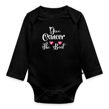 Gebt dem Krebs den Stiefel - Baby Bio-Langarm-Body - Schwarz - Vorne