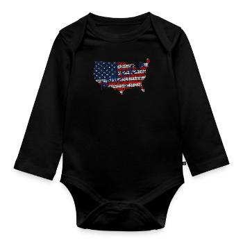 United States of America - Baby Bio-Langarm-Body - Schwarz - Vorne