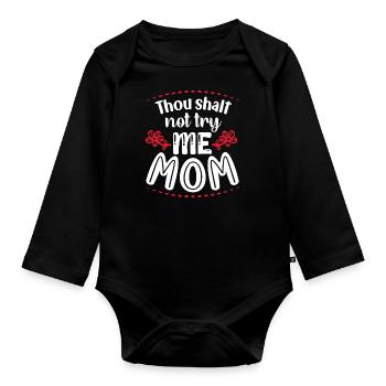 Mama Muttertag Geschenkidee Schwanger - Baby Bio-Langarm-Body - Schwarz - Vorne