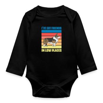 Corgi - Baby Bio-Langarm-Body - Schwarz - Vorne