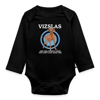 Magyar Vizsla Dog Owner Dog Gift - Organic Longsleeve Baby Bodysuit - black - Front