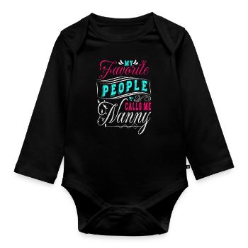 Ma personne préférée m’appelle nounou pour - Body Bébé bio manches longues - noir - Devant