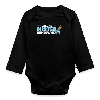 Appelez-moi Monsieur Propriétaire - Nouveau Propriétaire - Body Bébé bio manches longues - noir - Devant