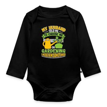 Gärtner Obstgarten Hobbygärtner Geschenk Garten - Baby Bio-Langarm-Body - Schwarz - Vorne