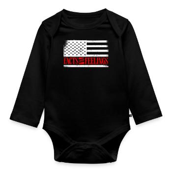 Drapeau américain, faits sur les sentiments - Body Bébé bio manches longues - noir - Devant
