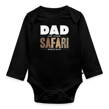 Vater Der Safari-Truppe - Baby Bio-Langarm-Body - Schwarz - Vorne