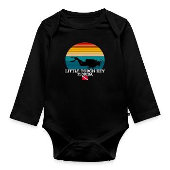 Little Torch Key US Island Diving - Organic Longsleeve Baby Bodysuit - black - Front
