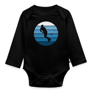 Floorball Unihockey Salibandy Innebandy Hockey - Body Bébé bio manches longues - noir - Devant