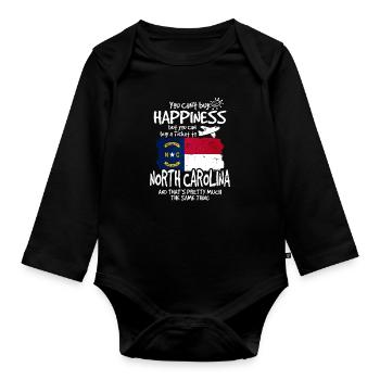 North Carolina - Organic Longsleeve Baby Bodysuit - black - Front
