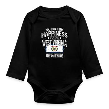 West Virginia - Baby Bio-Langarm-Body - Schwarz - Vorne