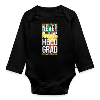 Entschuldigen Sie Sich Niemals Dafür, Ein - Baby Bio-Langarm-Body - Schwarz - Vorne