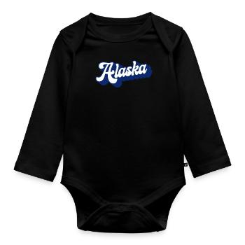 Retro Alaska Script Vintage Alaskan Cruise The - Organic Longsleeve Baby Bodysuit - black - Front