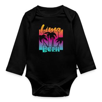 Lima Pérou - Body Bébé bio manches longues - noir - Devant