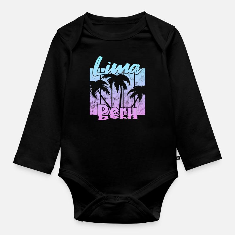 Lima Peru - Baby Bio-Langarm-Body - Schwarz