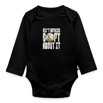 Softball - Body Bébé bio manches longues - noir - Devant