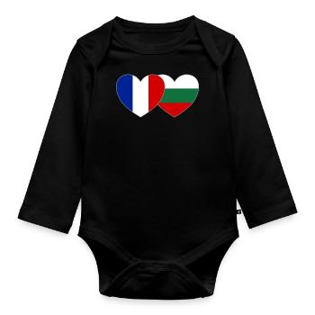 Fantastique Bulgarie Flag Heart - Body Bébé bio manches longues - noir - Devant