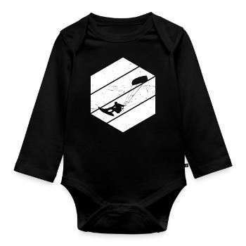 Men's Kitesurfing Kite Kite Women Kitesurfer - Organic Longsleeve Baby Bodysuit - black - Front
