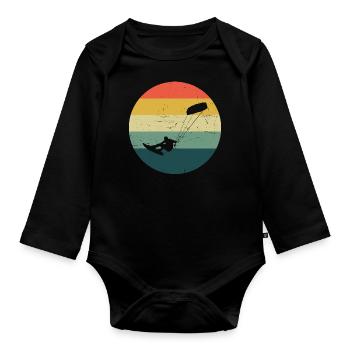 Kite Kitesurf Kitesurfer Femme Kitesurf Kitesurf - Body Bébé bio manches longues - noir - Devant