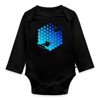 Kitesurf Kitesurf kitesurfer - Body Bébé bio manches longues - noir - Devant