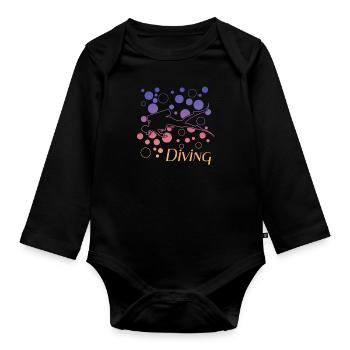 diving tauchen - Baby Bio-Langarm-Body - Schwarz - Vorne