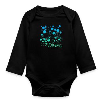 Diving - Baby Bio-Langarm-Body - Schwarz - Vorne