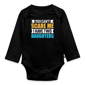 Mother's Day Father's Day Mother Father Two Daughters Baby - Organic Longsleeve Baby Bodysuit - black - Front