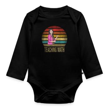 Professeur de mathématiques École de mathématiques Retro Sunset - Body Bébé bio manches longues - noir - Devant