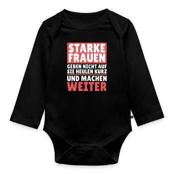 Sarkusmus Spruch Schwarzer Humor Lustiges Ironie - Baby Bio-Langarm-Body - Schwarz - Vorne