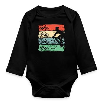 E Bike - Baby Bio-Langarm-Body - Schwarz - Vorne