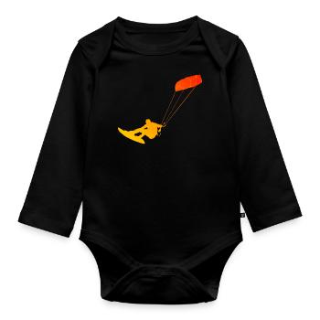 Kitesurf Femme Kitesurf Kitesurf Hommes Kitesurfer - Body Bébé bio manches longues - noir - Devant