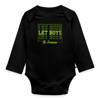 Leave Boys Feminine Design For Feminists - Body Bébé bio manches longues - noir - Devant