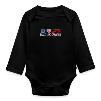 Crawfish Crawfish Seafood Crab Gift - Organic Longsleeve Baby Bodysuit - black - Front