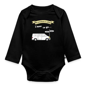 mon camping-car appelle - Body Bébé bio manches longues - noir - Devant