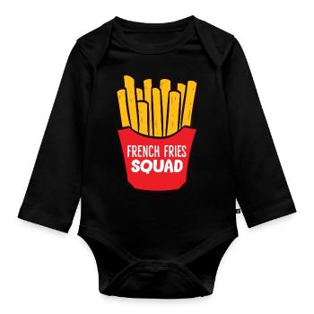 Fries - French Fries Squad - Organic Longsleeve Baby Bodysuit - black - Front