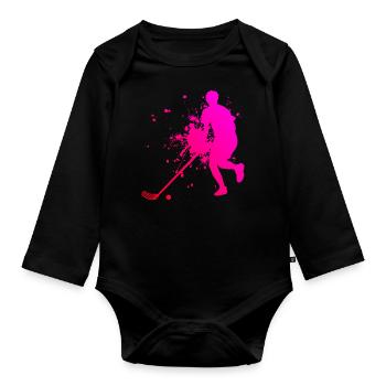 Salibandy Floorball Femme Innebandy Floorball - Body Bébé bio manches longues - noir - Devant
