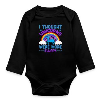 Unicorn I thought unicorns were - Organic Longsleeve Baby Bodysuit - black - Front