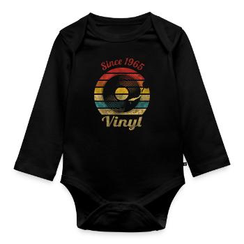 Depuis 1965 Vinyl Retro Vintage Music - Body Bébé bio manches longues - noir - Devant