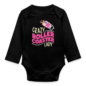 Roller Coaster Girl Crazy Roller - Baby Bio-Langarm-Body - Schwarz - Vorne
