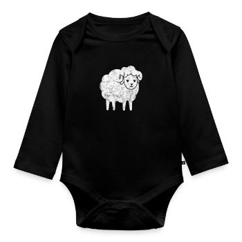 Sheep Sheep Farm Animal Sheep Goat Gift - Organic Longsleeve Baby Bodysuit - black - Front